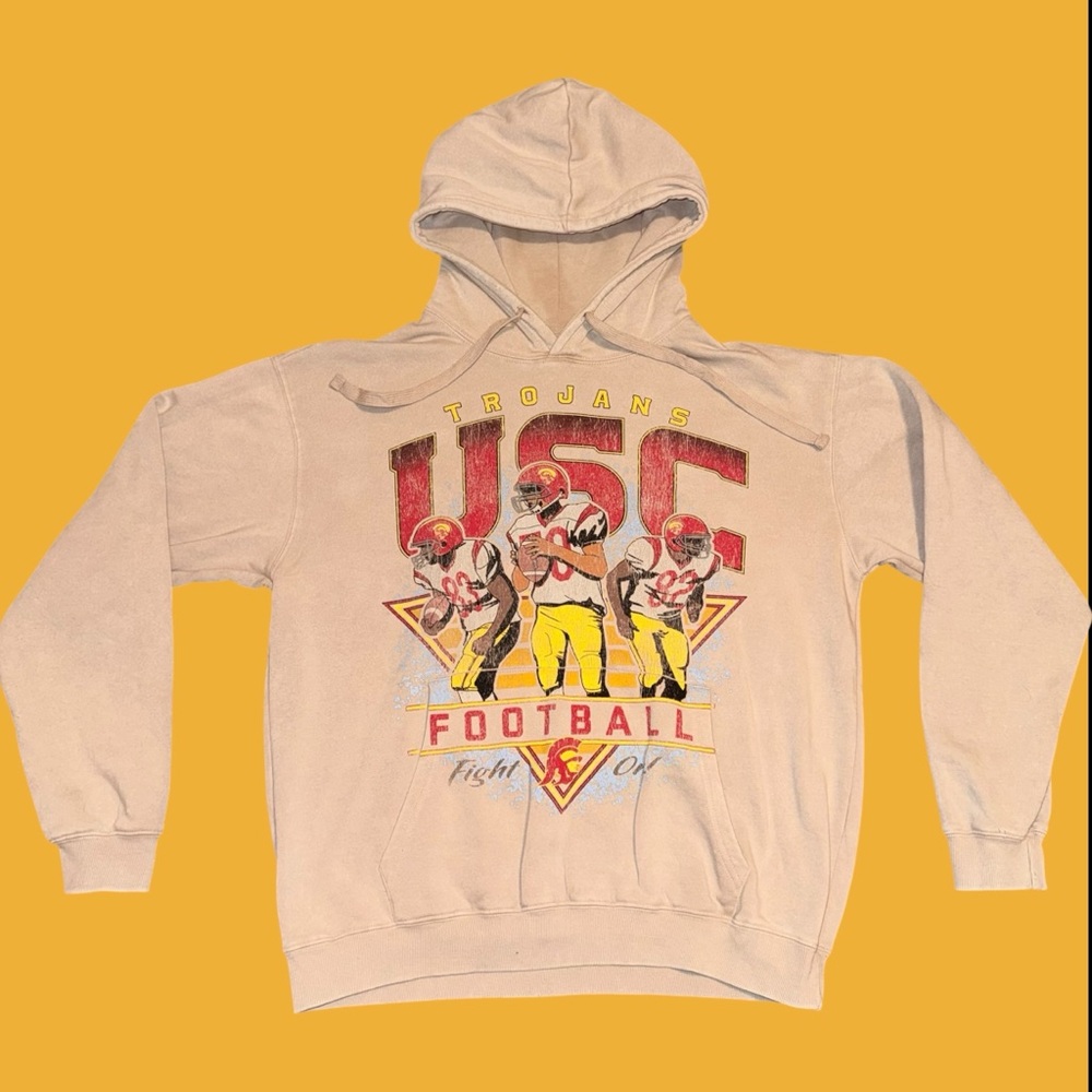 NCAA Aeropostale USC Trojans Football “Fight On!” Pullover Hoodie Men’s Large
